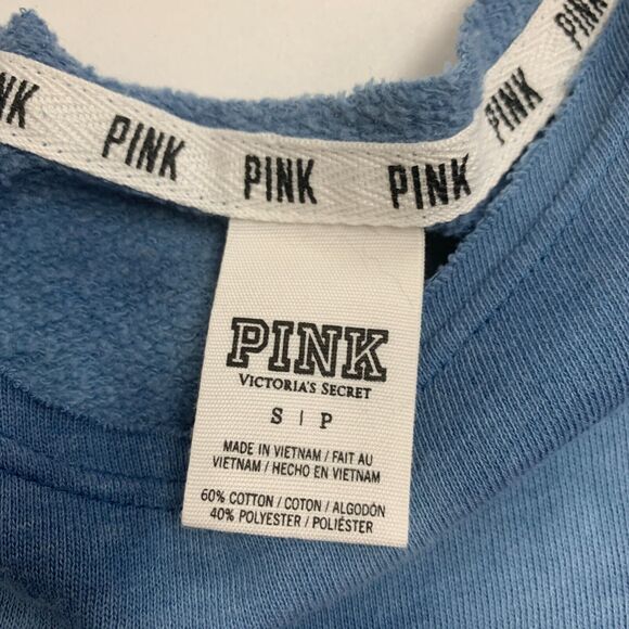 Pink Victorias Secret Sweater Womens S Blue Tie Dye Raw Boat Neck Slouchy Raglan - Picture 7 of 11